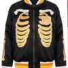 Mickey Mouse Skeleton Black Varsity Jacket