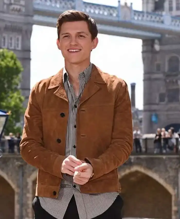 Spiderman Far From Home Peter Parker Suede Leather Jacket