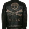Motorcycle Skull Ride Black Leather Jacket