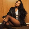 Becky G Black Leather Biker Jacket
