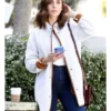 Alison Brie White Sherpa Jacket