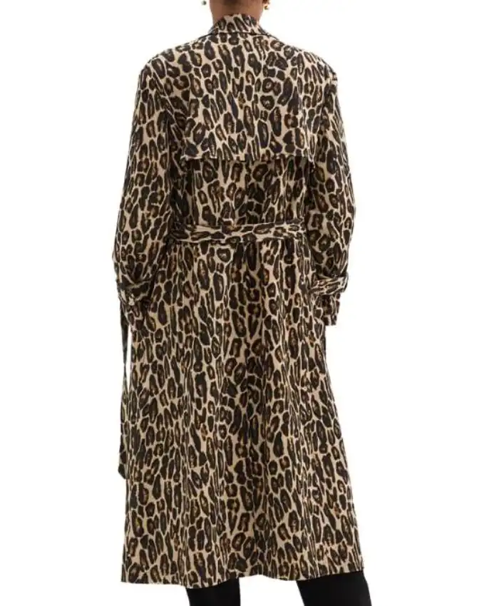 Leanne S2 Kristen Johnston Leopard Print Trench Coat