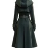 Women’s 2026 Futuristic Wool Trench Hooded Coat