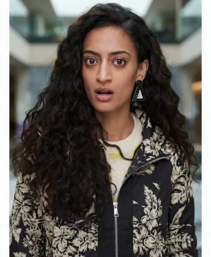 All American S8 Samantha Logan Black Floral Print Jacket
