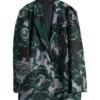 Leanne S02 Kristen Johnston Abstract Floral Crepe Blazer