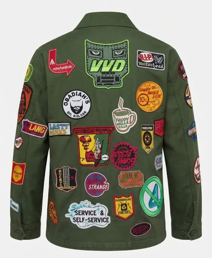 Robert Downey Jr. Green Patchwork Jacket