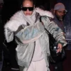 New York City 2026 Rihanna Green Shearling Collar Jacket