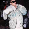 New York City Rihanna Green Shearling Collar Jacket