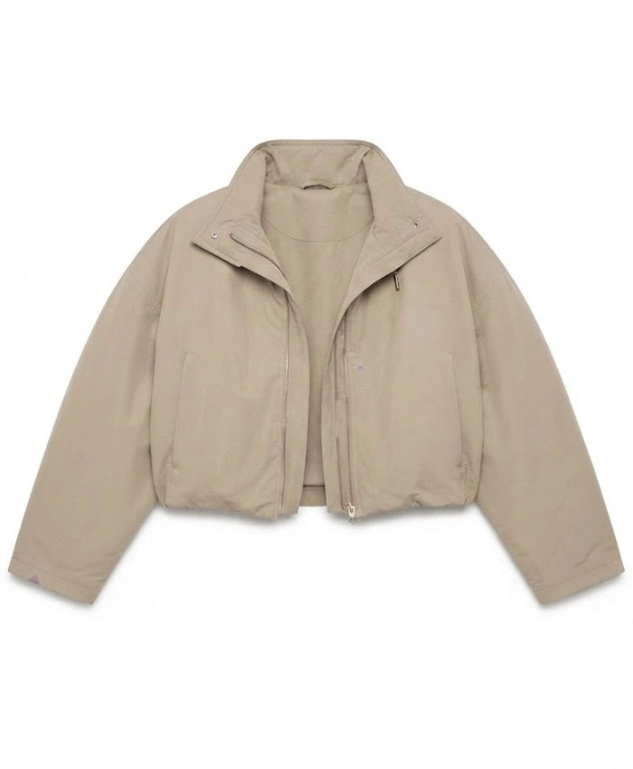 New York City SoHo 2026 Rihanna Cropped Khaki Jacket