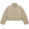 New York City SoHo 2026 Rihanna Oversized Cropped Khaki Jacket