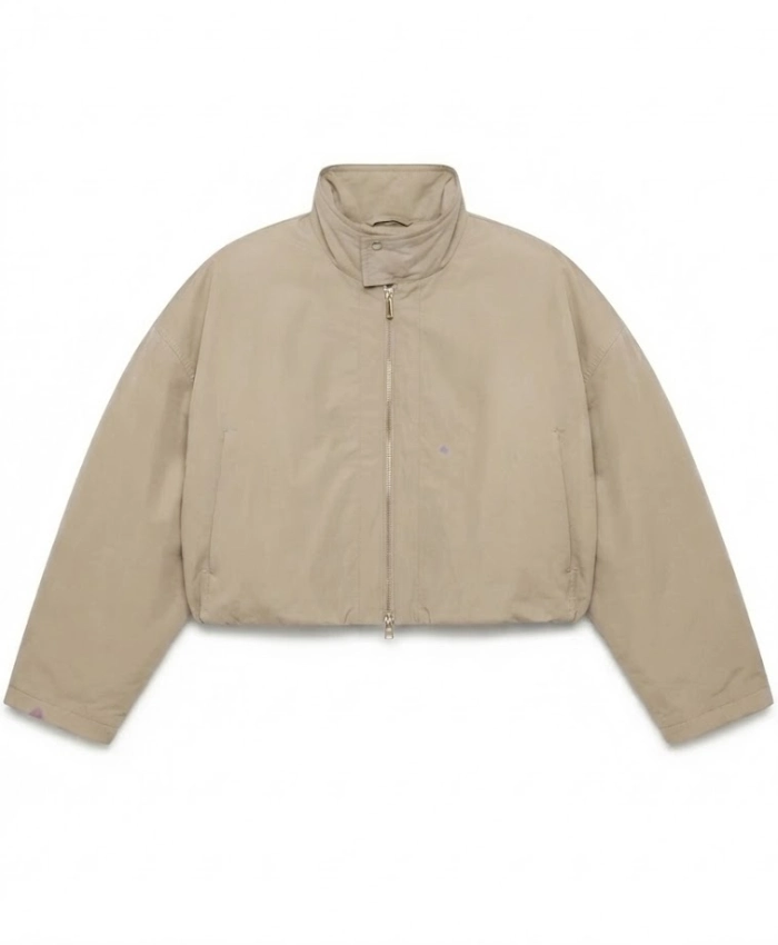 New York City SoHo 2026 Rihanna Oversized Cropped Khaki Jacket