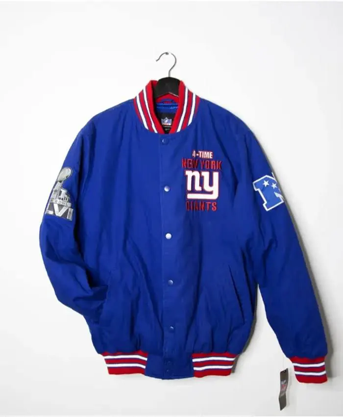New York Giants Super Bowl Varsity Jacket Blue