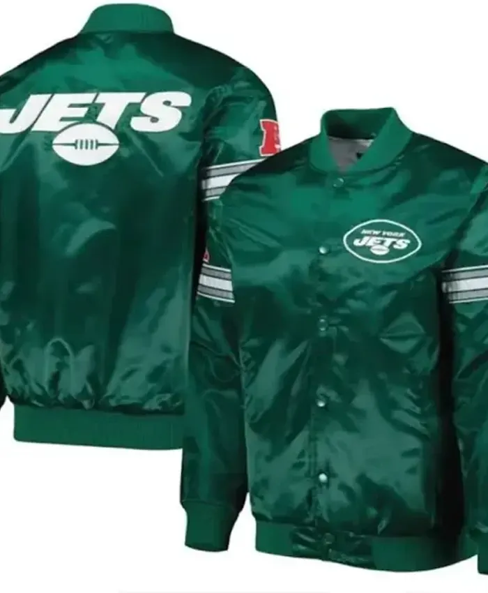 New York Jets Ed Feeney Green Varsity Jacket