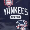 New York Yankees Letterman Navy Satin Jacket