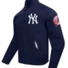 New York Yankees Living Large Navy Full Zip Twill Cotton Jacket Sale