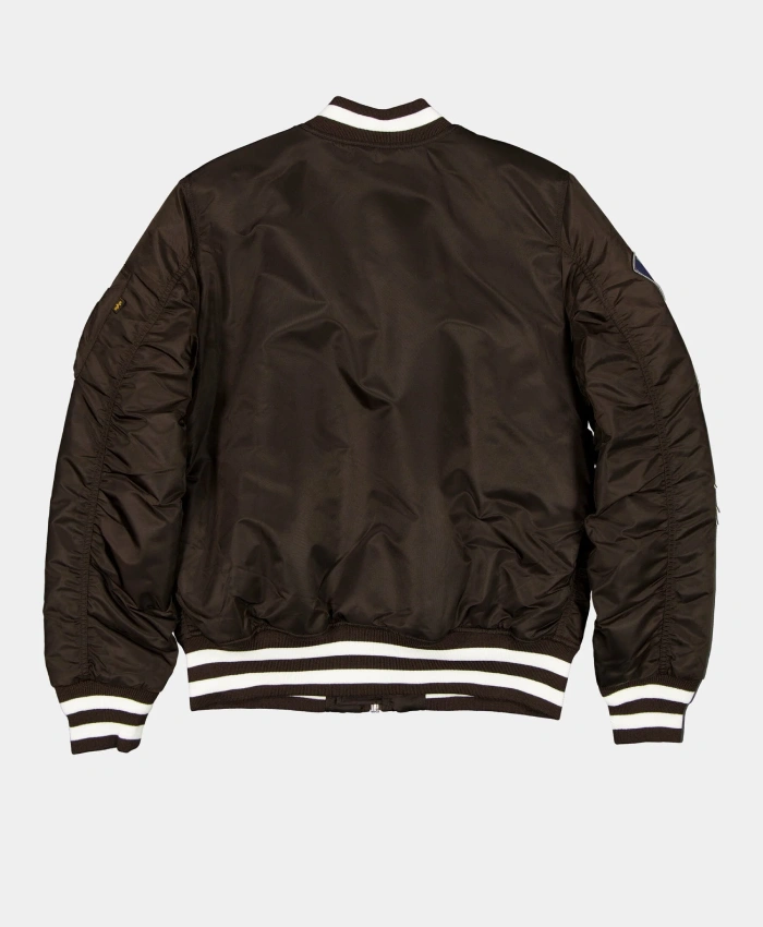 New York Yankees x Alpha x New Era MA 1 Black Satin Bomber Jacket