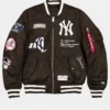 New York Yankees x Alpha x New Era MA 1 Black Satin Jacket