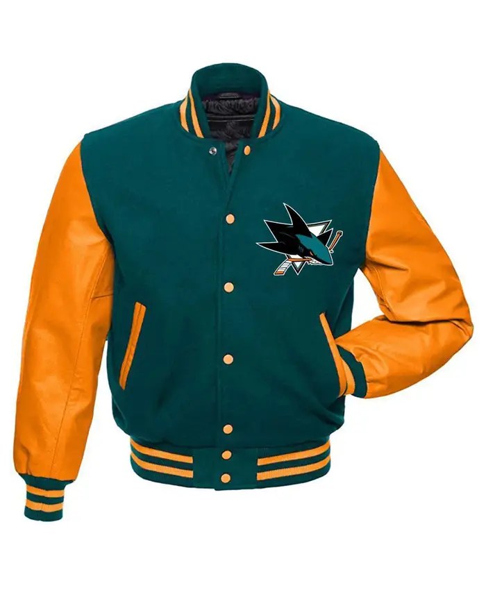 Nhl San Jose Sharks Letterman Varsity Jacket