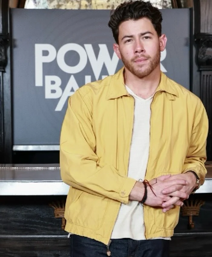 Nick Jonas Power Ballad 2026 Premiere Danny Wilson Yellow Cotton Jacket