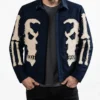 Nicolas Cage Ghost Rider Cosplay Costume Blue Denim Jacket