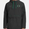Nike Black Oregon Ducks Sideline Anorak Half Zip Hooded Jacket