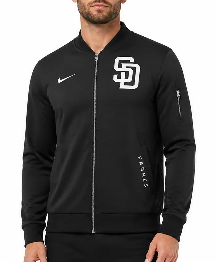 Nike San Diego Padres Dugout Bomber Jacket Mens