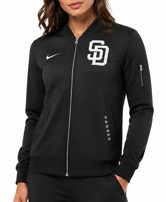 Nike San Diego Padres Dugout Bomber Jacket Womens