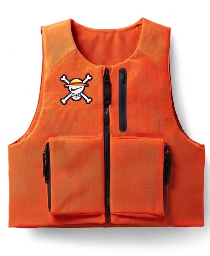 Nike x One Piece Zip Up Orange Cotton Vest