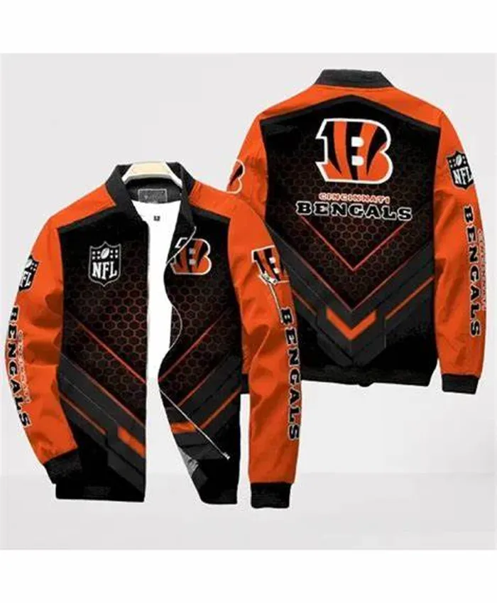Nikos Cincinnati Bengals Full-Zip Bomber Jacket
