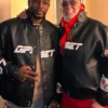 OVO Diplomats Dipset Black Leather Bomber Jacket