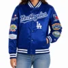 OVO X New Era X MLB Los Angeles Dodgers Blue Satin Jacket