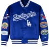 OVO X New Era X MLB Los Angeles Dodgers Blue Varsity Jacket