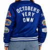 OVO X New Era X MLB Los Angeles Dodgers Blue Varsity Jacket Sale