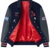 OVO X RedBull Navy Wool with Leather Sleeves Jacket