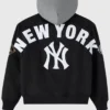 OVO x MLB 2026 New York Yankees Black Insulated Hooded Bomber Jacket