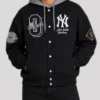 OVO x MLB New York Yankees Black Insulated Cotton Twill Hooded Bomber Jacket