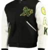 Oakland Athletics Black And White Letterman Varsity Jacket