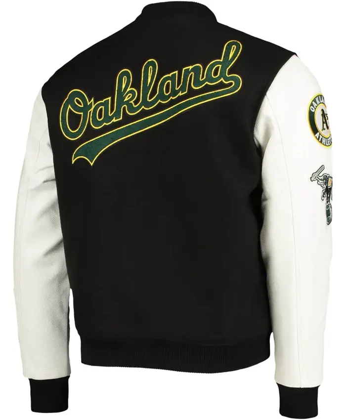 Oakland Athletics Black And White Varsity Jacket 1