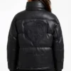 Off Season Chicago Bears Black Leather Quilted Puffer Jacket