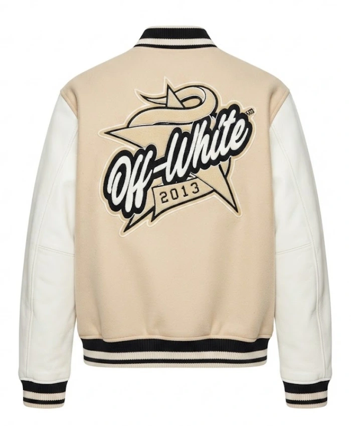 Off White Star Logo Wool Varsity Jacket