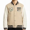 Off White Star Logo Wool with Leather Sleeves Jacket