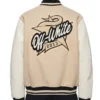 Off White Star Logo Wool with Leather Sleeves Varsity Jacket On Sale