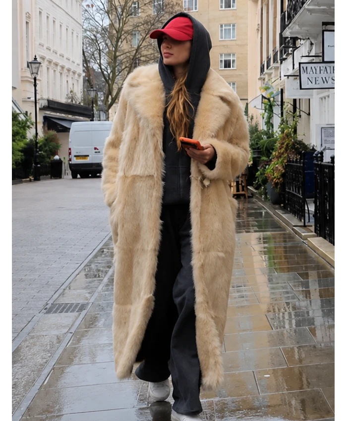 Olivia Attwood Mini TV-Series The Price of Perfection S3 Long Fur Coat