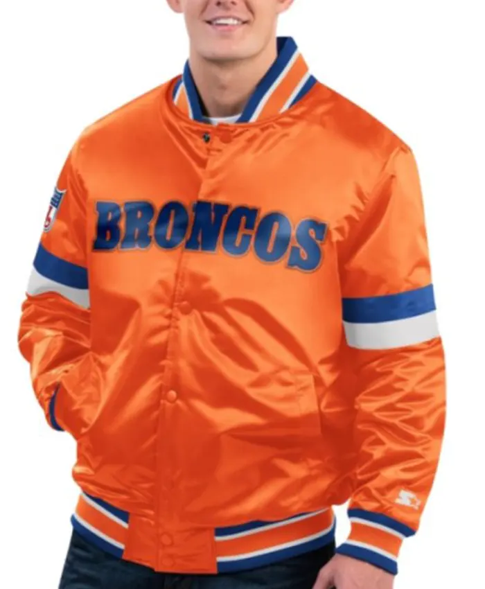 Orange Broncos Varsity Jacket