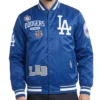 Order Los Angeles Dodgers Blue Letterman Full Snap Satin Jacket
