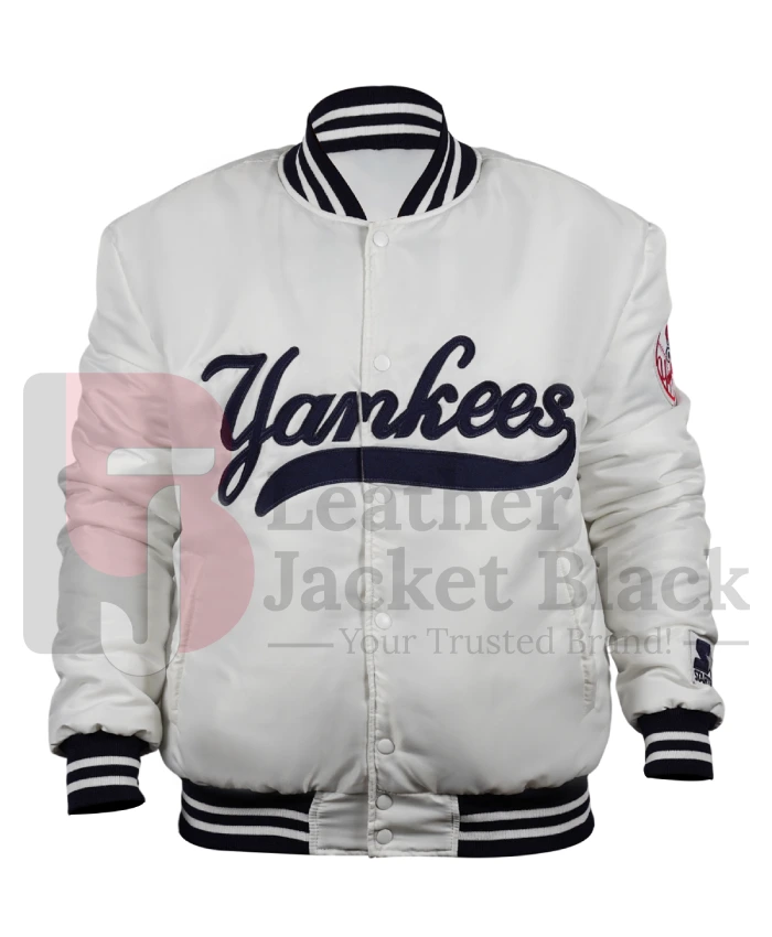 MLB New York Yankees 90s White Varsity Jacket