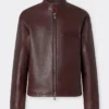 Order Now Ferrari High Neck Red Leather Jacket