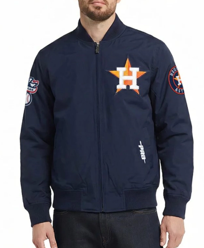 Order Now Houston Astros Living Large Navy Cotton Jacket Sale