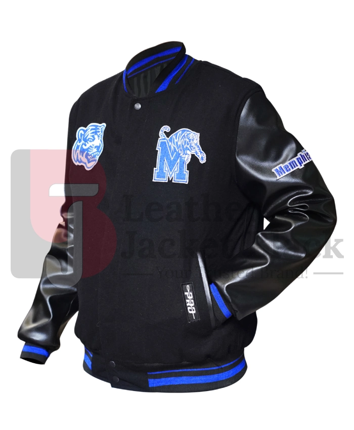 Order University Of Memphis Classic Black Wool Varsity Jacket