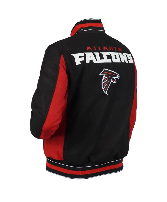Dewey Team Atlanta Falcons Black Varsity Jacket - Image 3